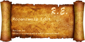Rozenzweig Edit névjegykártya